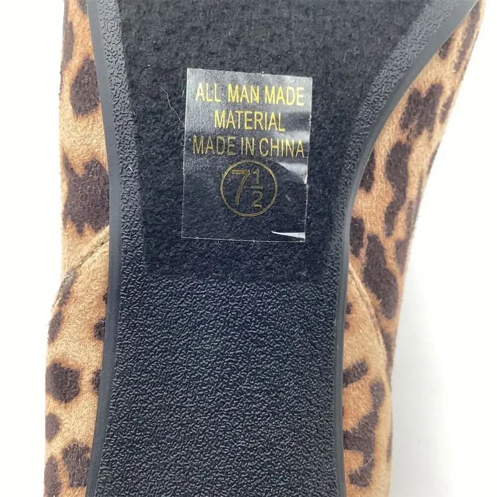 Women's Leopard Print Ankle‎ Booties Size 7.5 Stiletto Heel